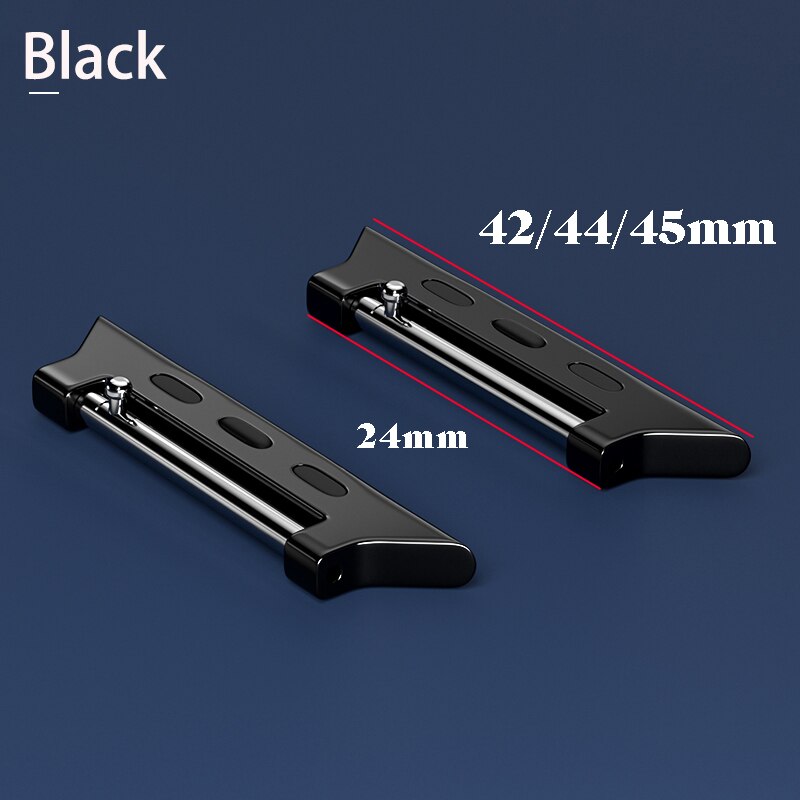 Connector Adapter for Apple Watch Band Series 7/SE/6/5/4/3/2 Quick release Connectors for Iwatch 42/38/45/41mm Stainless Steel: 22-42 Black
