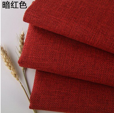 Dark gray Coated Linen Fabric Sofa Cushion Fabirc DIY Craft Sewing Cloth Outdoor Linen Blend Fabric Upholstery 58" wide Per mete: Dark red
