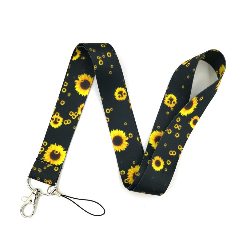 Zonnebloem Pruim Bloem Telefoon Neck Strap Sleutelhanger Lanyard Voor Sleutels Id-kaart Badge Houder Keycord Mobiele Accessoires: Sunflower