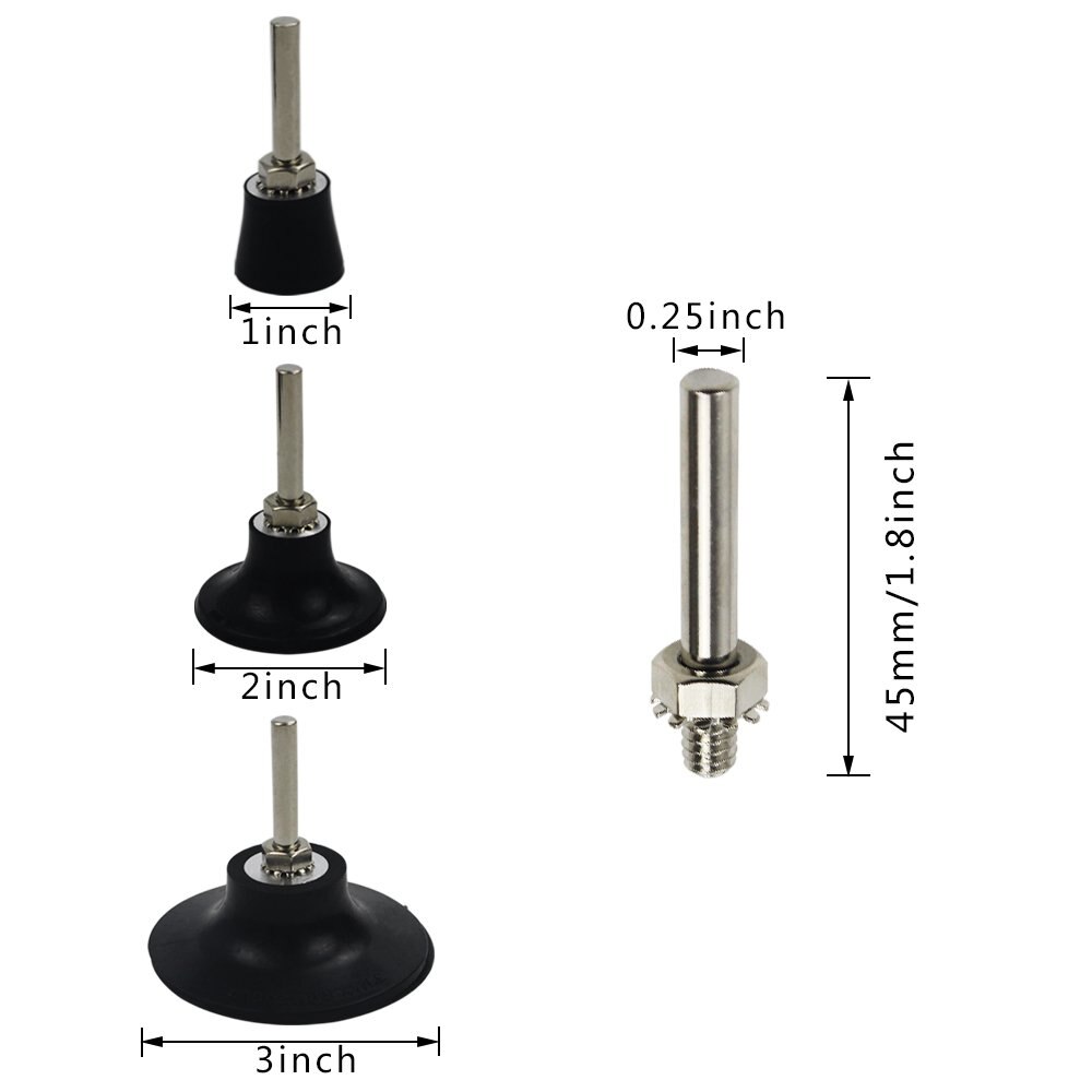 3Pcs 1, 2, 3 Inch Sanding Disc Pad Holder 1/4" Shank Quick Change For Die Grinder Power Drill Sander Sanding Polishing Grinding