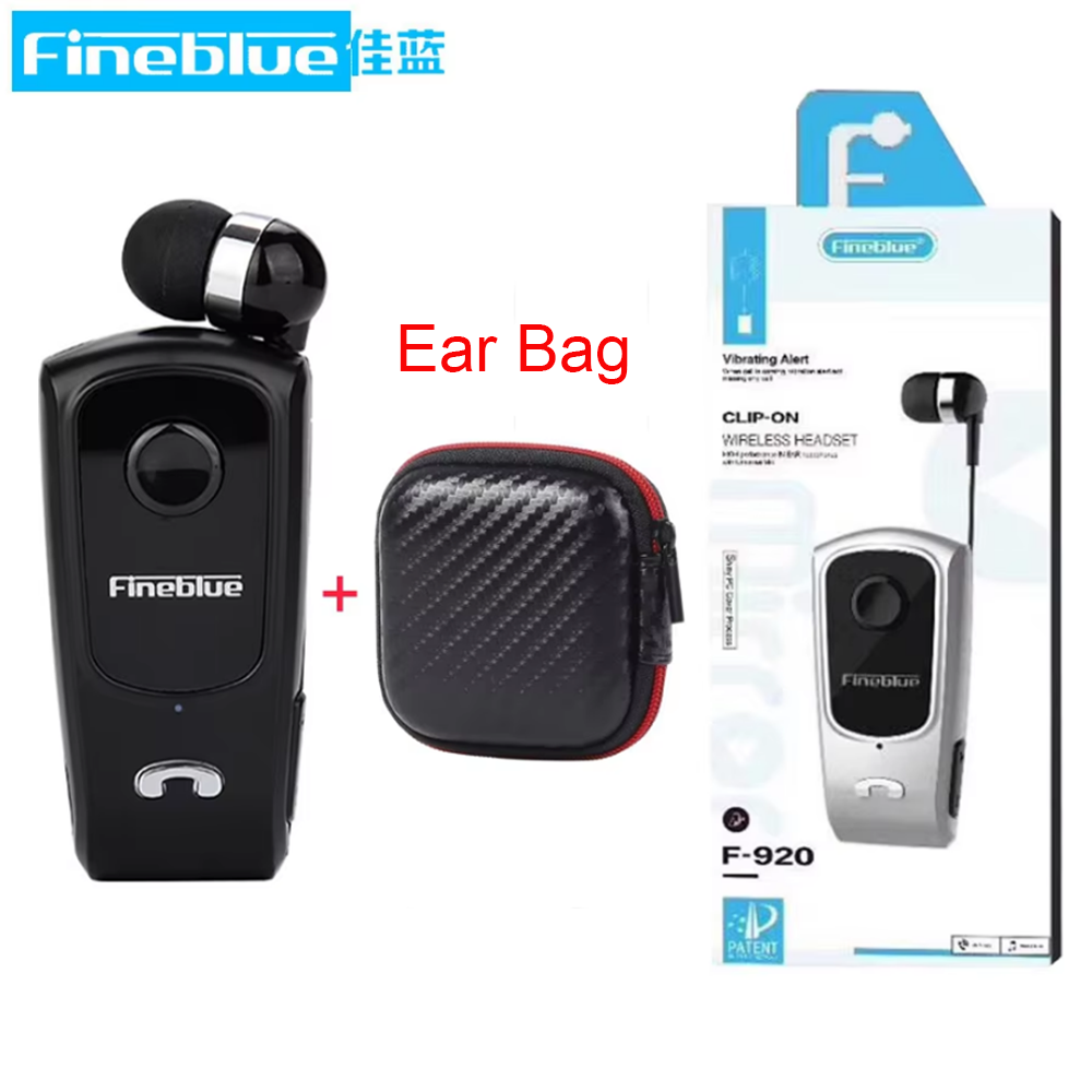 Fineblue F920 Wireless Earphone Bluetooth Headset Ears in Lotus with Wire Clip Earphones Earbuds Retractable Headphone