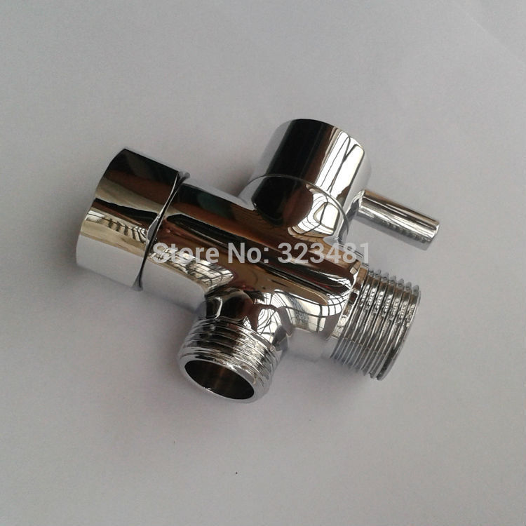 Bathroom Toilet Bidet Valve 7/8" Brass T adapter Diverter Chrome Plated Bidet Shattaf Sprayer Control Water Shut off Valve