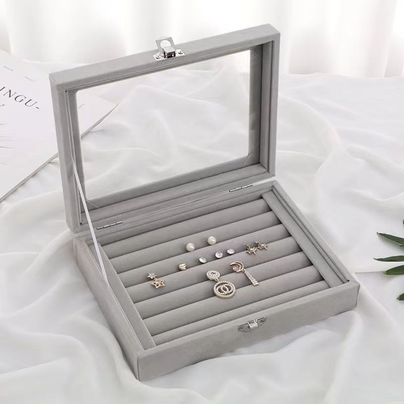 1PC Sieraden Opbergdoos Thuis Sieraden Display Box met Overdekte Ketting Ring Sieraden Organizer