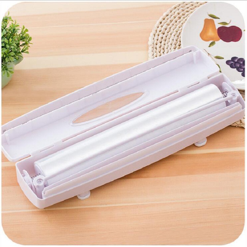 Wraptastic plastfolie cutter konserveringsmiddel madvaccum til folie klamrer sig køkkentilbehør skræmmende køkkentilbehør gadget