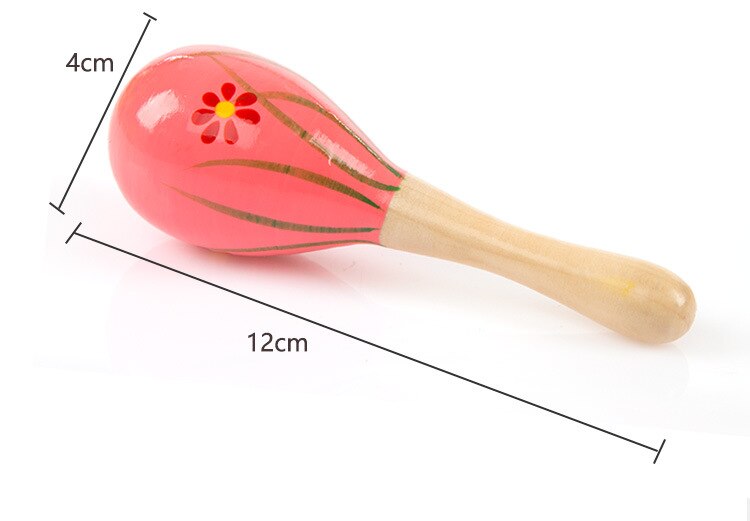12cm Mini Wooden Ball Children's Toys Baby Rattles Percussion Musical Instruments Sand Hammer