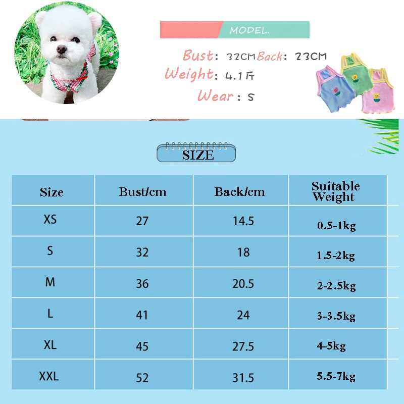 Ropa con volantes para perro, chaleco con tirantes transpirable para cachorro, flor Schnauzer, camiseta de peluche de Pomerania, de verano