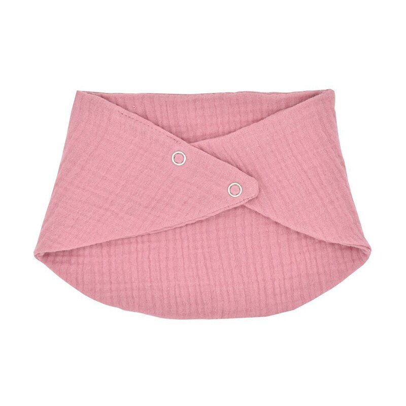 Einstellbare Doppel Schicht Baumwolle Blick Baby Lätzchen Druckknopf Weiche Spuck Kleidung Dreieck Neugeborenen Bandana Sabbern Schal Speichel Handtuch: dunkel rosa
