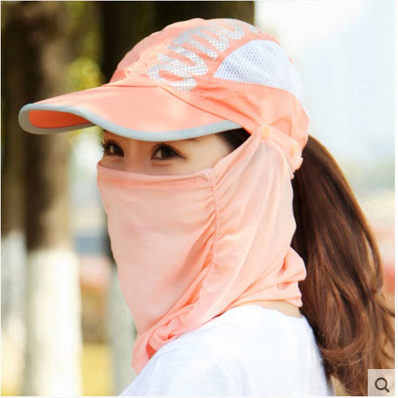 Mærke baseball cap kvinder udendørs baseball hat sommer mesh capsun hat uv beskyttelse solhat ansigt hals beskytte: Orange