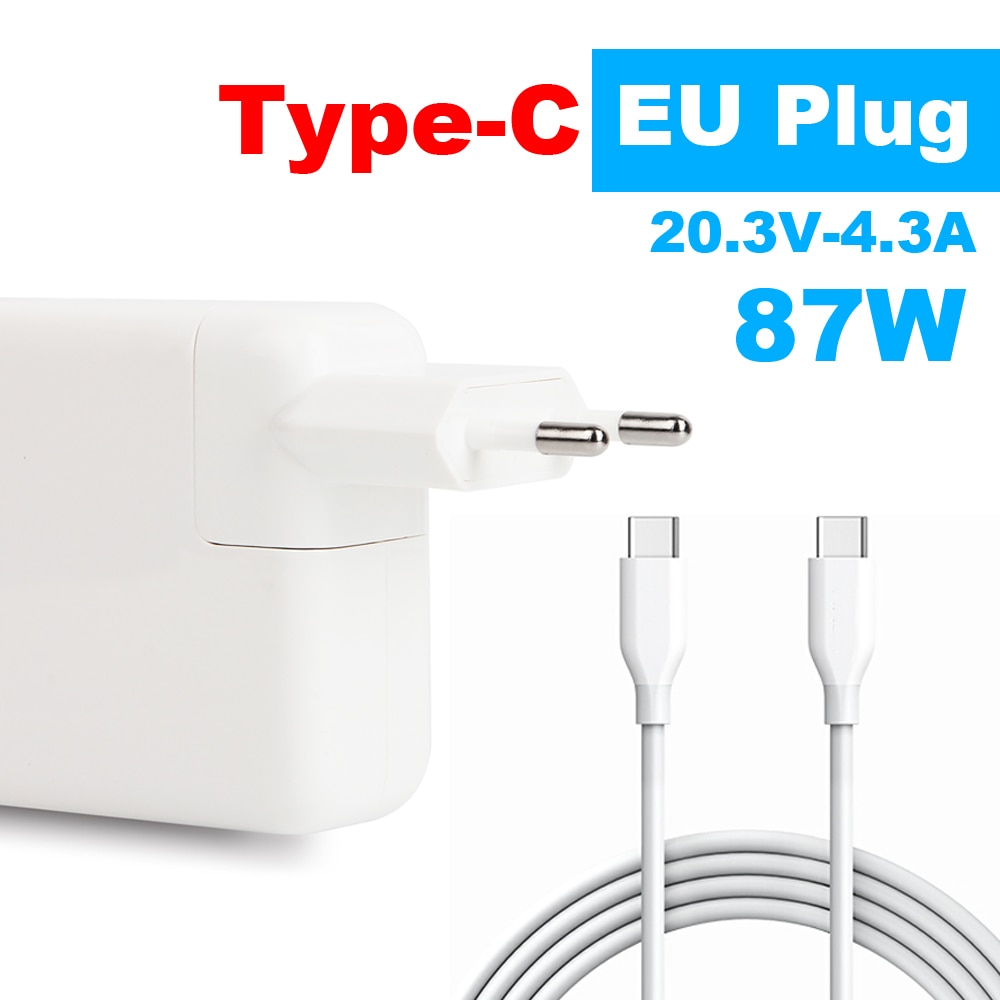 Type-C Charger 87W USB-C Power Adapter for Latest Macbook pro 15inch A1706 A1707 A1708 A1719 EU plug