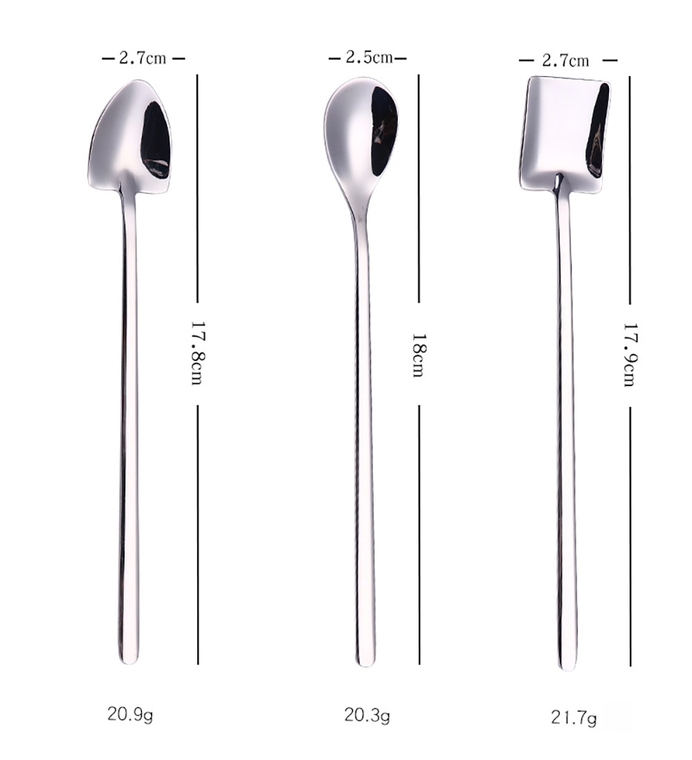 304 Roestvrij Staal Koffie Lepel Creatieve Plating Ijs Lepels Lange Steel Thee Lepels Keuken Gereedschap Drinken Bestek Kleurrijke