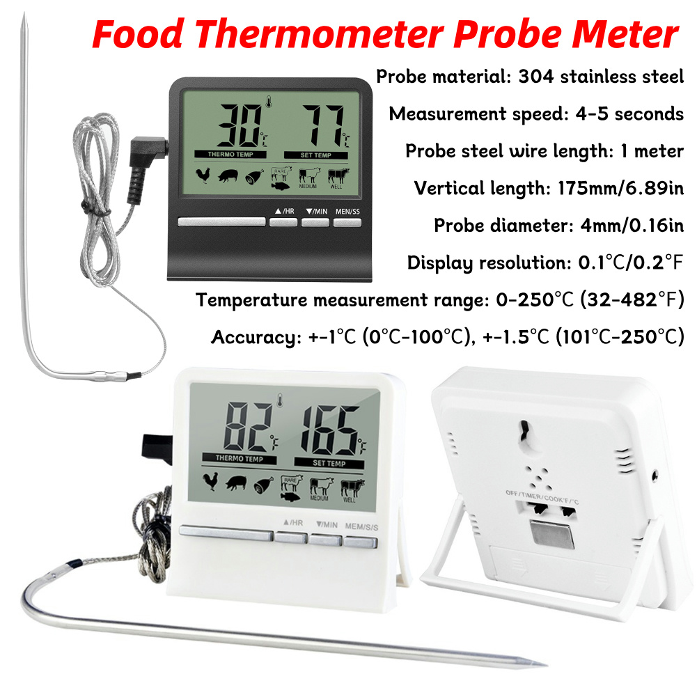 Termómetro Digital de cocina para carne, agua, leche, sonda para cocinar, barbacoa, horno electrónico, bolígrafo de medición,