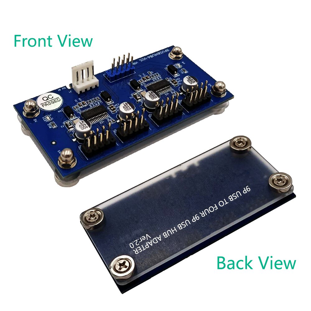 9pin Usb Header Mannelijke 1 Naar 4 Mannelijke Verlengkabel Card Usb 2.0 Hub 9 Pin Connector Adapter + Sata power Magnetische Basis Voor Desktop