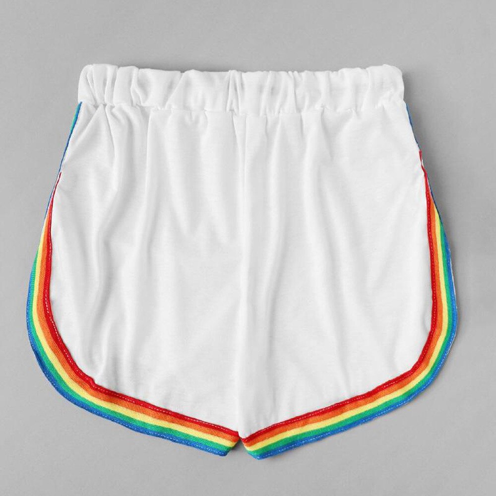 Shorts für damen, yoga-shorts, sommer-shorts mit streifen und regenbogenmuster, sport-shorts für damen, laufen, fitness, joggen, strandshorts, #0218 g 10