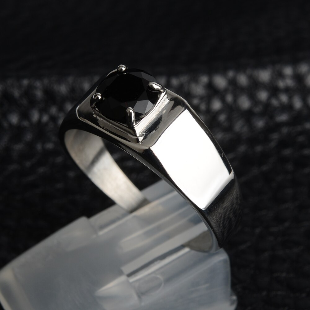 316L Edelstahl Mit Schwarz Zirkonia Stein Weiß Silber Farbe Engagement Hochzeit Ringe einstellen Für Frauen Mann