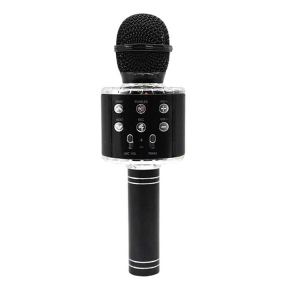 WS 858L Karaoke Bluetooth Mikrofon Unterstützung Aufnahme Lied Tragbare kabellos Mic 3 Farben Für Smartphone für IPad PC: Schwarz