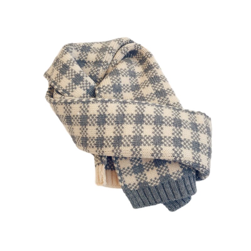 Winter Kinderen Sjaal Plaid Gebreide Kids Sjaals Halswarmer Sjaal Baby Sjaals Voor Jongens Meisjes Kinderen Accessoires 2-6Y: light gray
