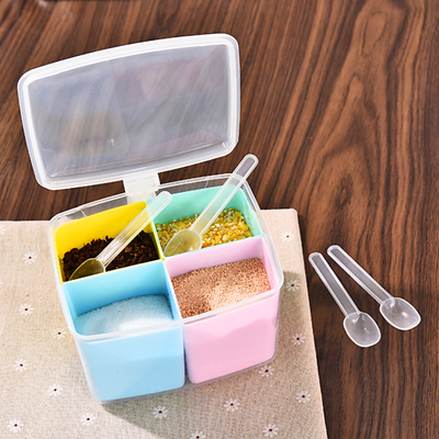 Plastic Divided Spice Box Kitchen Seasoning Jar Seasoning Box Sugar Jar Salt Jar kitchen accessories: B