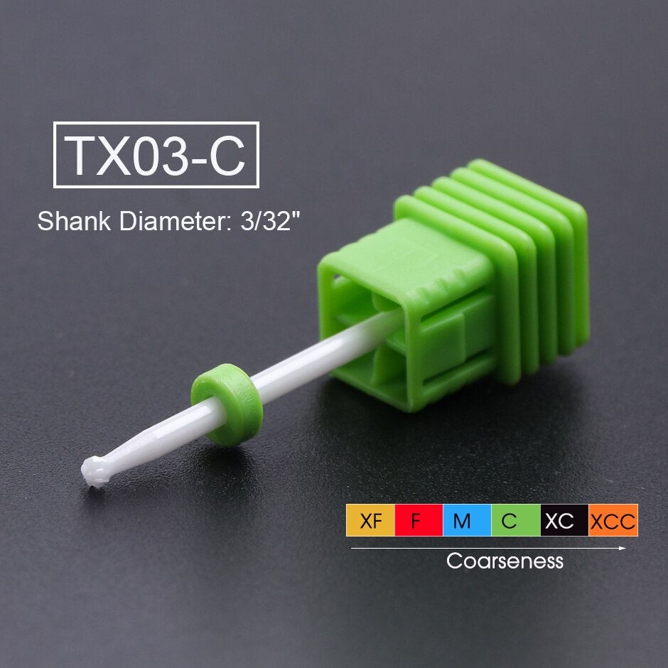 1pcs Small Round Remover Cutter for Manicure Dead Skin Nail Drill Ceramic Clean Bits Burr Pedicure Electric Nail File CHTX01-14: TX03-C