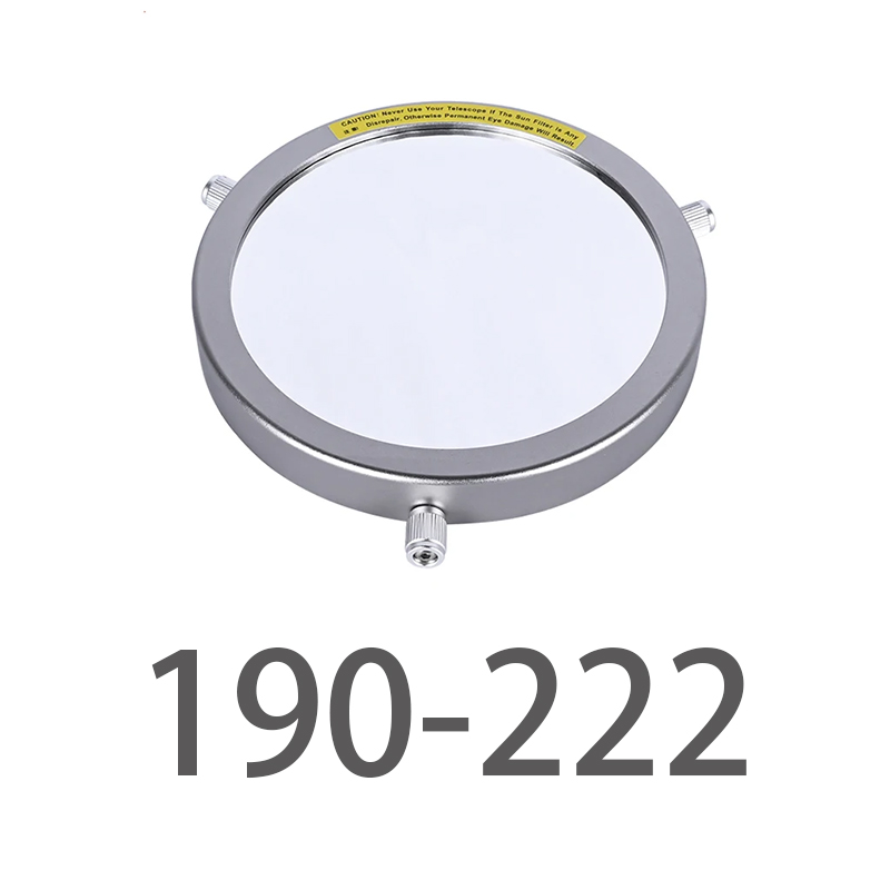 Filtro Solar de aleación de aluminio de diámetro fijo de 50mm a 225mm Membrana de película Solar lente 5,0 telescopio astronómico Bardo película Baade: 190-222MM