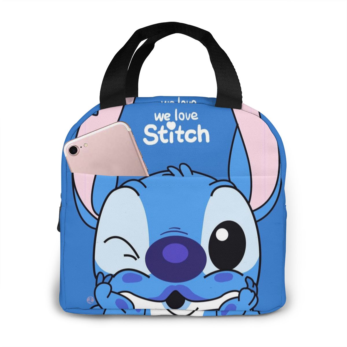 Stitch Lunch bag Custom insulated lunch Lunch boxes for Men and Women Suitable for Adults, Children, Schools And Outdoors: Black3