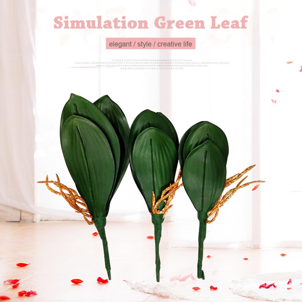 Plantas artificiales mariposa Artificial orquídea plástico hojas verdes flor hogar Oficina Decoración de escritorio decoración festiva creativa