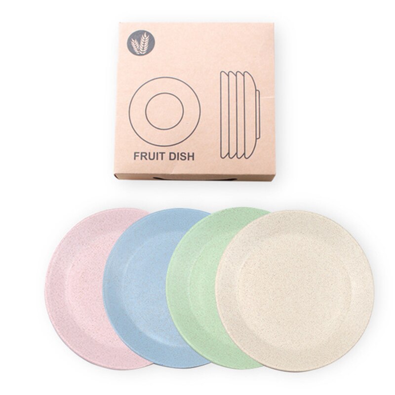 Wheat Straw Plate Snack Plate Round Dish Snacks Melon Seeds Plate Dessert Decoration Dish Dinnerware