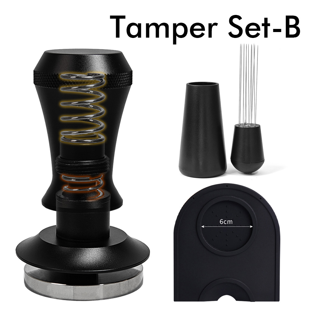 Kaffeestampfer mit doppelter Feder, WDT, Kaffeerührwerkzeug, Tampermatten-einstellen, 30 Pfund, konstanter Druckbelastung, Espresso-Stampfer 51 53 54 58 mm: Licht Grün / 58mm