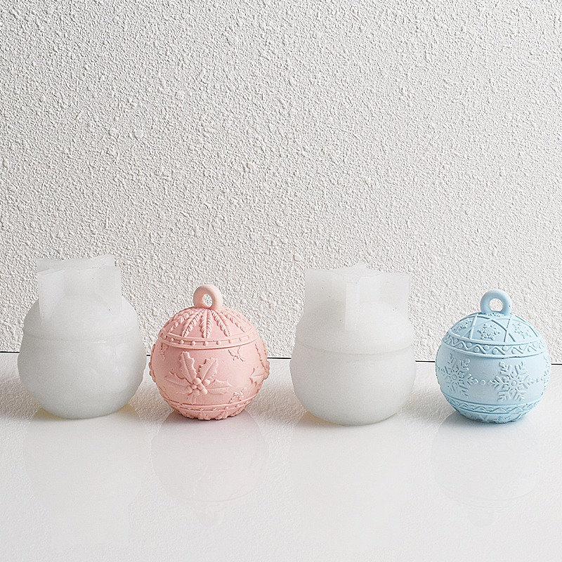 Natale palla rotonda candela barattolo stampo in silicone fai da te rilievo neve bacche scatola di immagazzinaggio kit stampi gesso resina artigianale creazione di decorazioni natalizie
