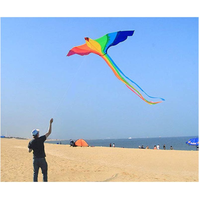 Phoenix Kite Met Lange Kleurrijke Staart Met Handvat Lijn Outdoor Fun Kids Speelgoed F3ME