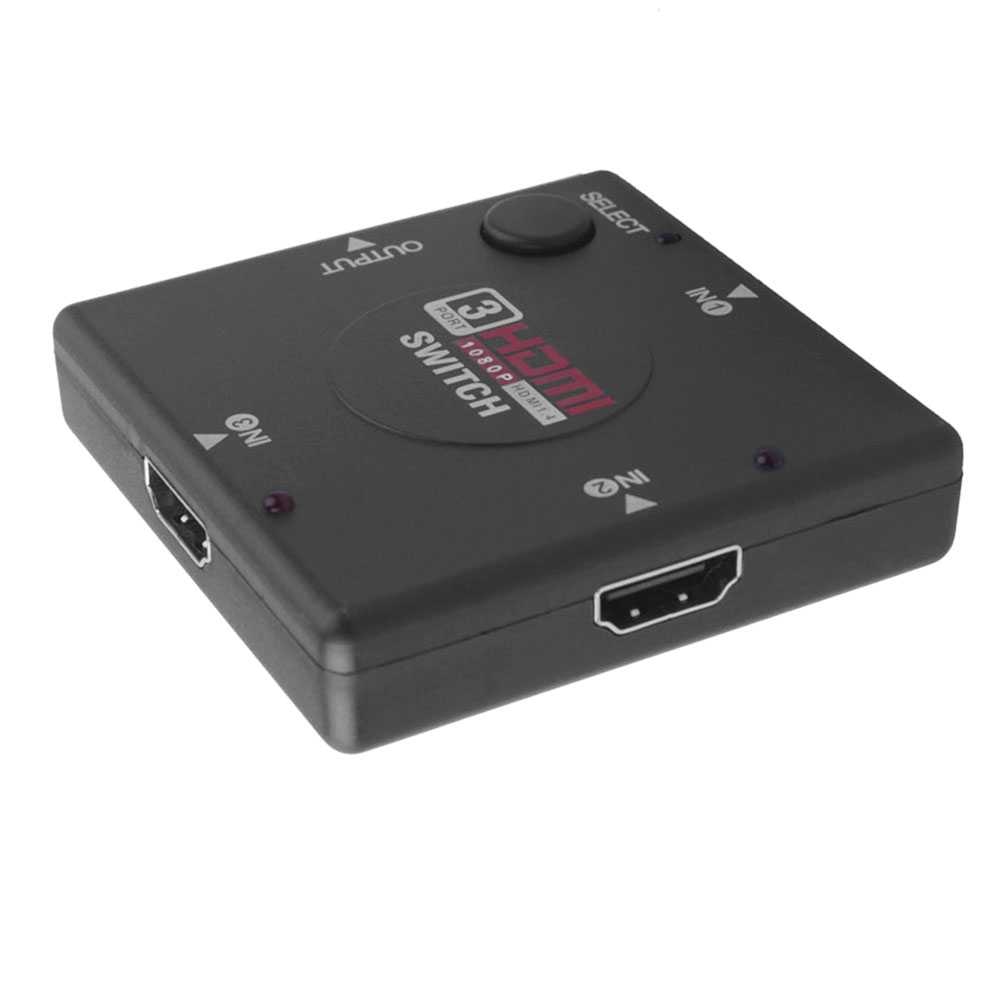 Conmutador HDMI Switch de 3 Entradas 1 Salida Multipuerto Full HD 1080P Puertos Puerto para PC TV Monitor Xbox 360 PS3