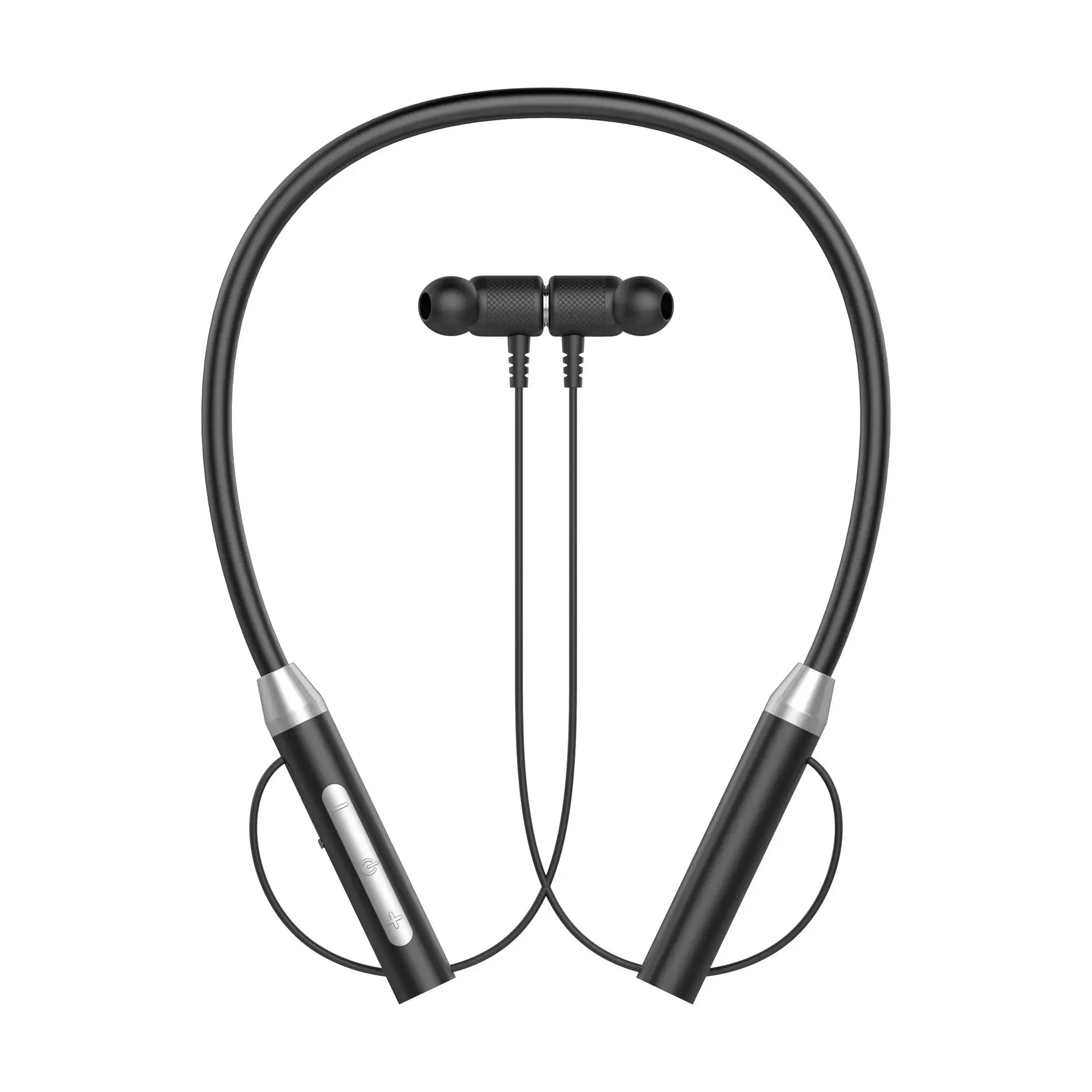 K58 trådløse hovedtelefoner bluetooth halsbånd magnetiske øretelefoner sportsløb ørepropper vandtætte bluetooth 5.0 headset med mikrofon: Sort