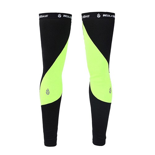 WOSAWE Unisex Thermische Fleece Fietsen Beenwarmers Winter Winddicht Mountain Racefiets Ciclismo Fiets Cyclus Riding Leggings: Groen / XL