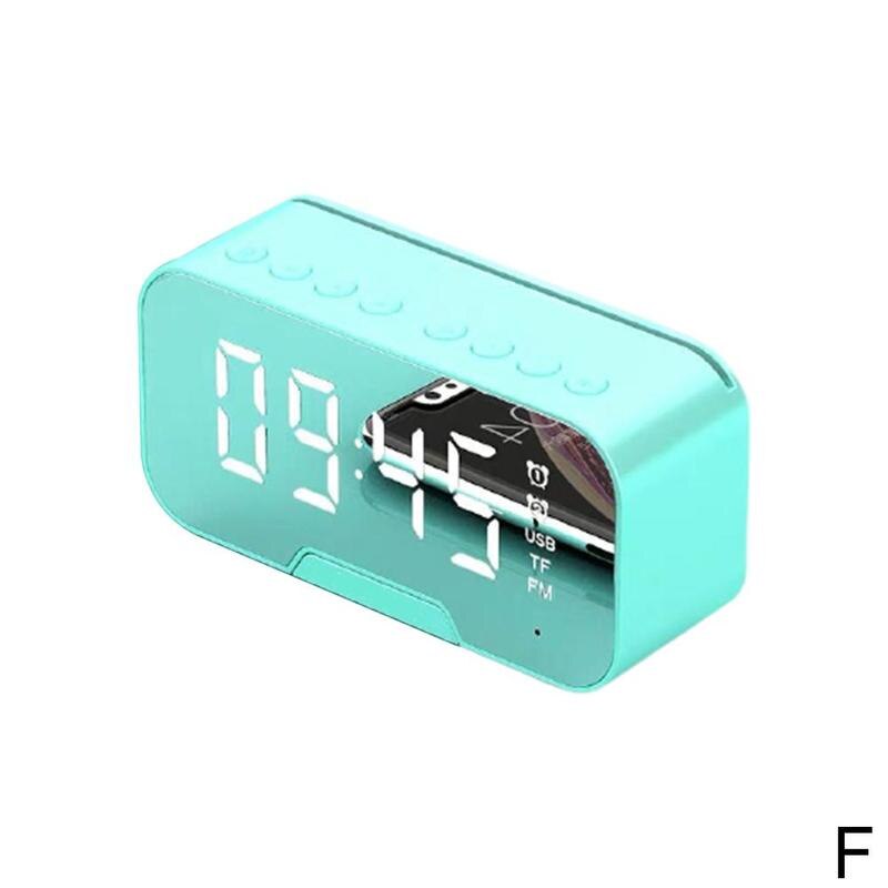 Portable Led Mirror Digital Alarm Clock Wireless Bluetooth Alarm Clock Speaker J8T4: green