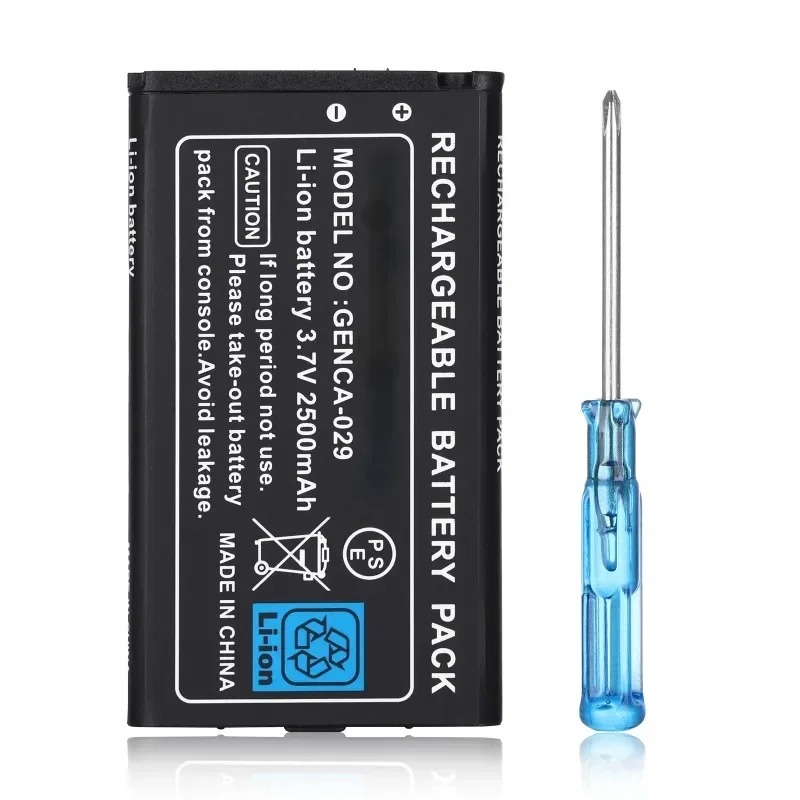 Bateria de lítio recarregável 3.7v 2500mah para bateria de substituição 3ds xl com chave de fenda para novo console de jogos 3ds xl/ll: Default Title