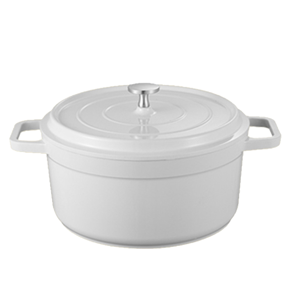 Enameled Cast Aluminum Dutch Oven with Lid Non-Stick Heavy Duty Stock Pot Dutch Oven Pot Multifunctional Cookware: plum / <1L