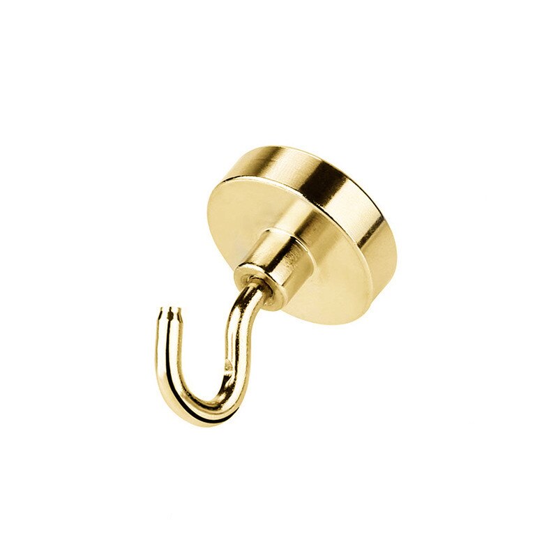 Crochet magnétique en néodyme doré, crochet solide pouvant contenir jusqu&#39;à 13kg 6 livres de diamètre 20mm, pour la cuisine à domicile et le travail: D16 / Hook-Gold 1PC