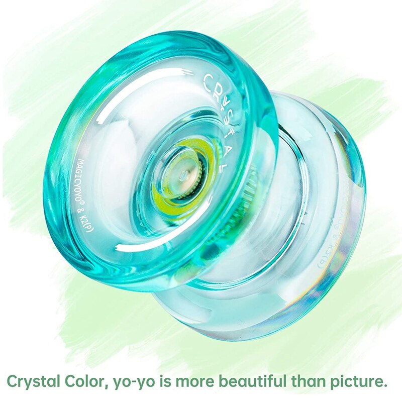 Magicyoyo K2 Crystal Responsieve Plastic Fingerspin Yoyos Voor Kinderen Beginners Jojo Met 2 Yoyo Handschoenen, 2 Yoyo Tassen, 10 Strings