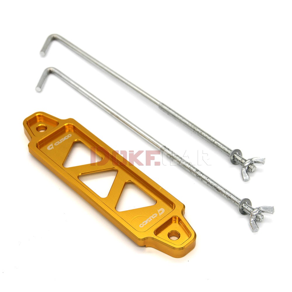 Alumínio Car Battery Tie Down Bracket, Alloy Battery Fasten Holder, 14cm, 19cm: Marrom