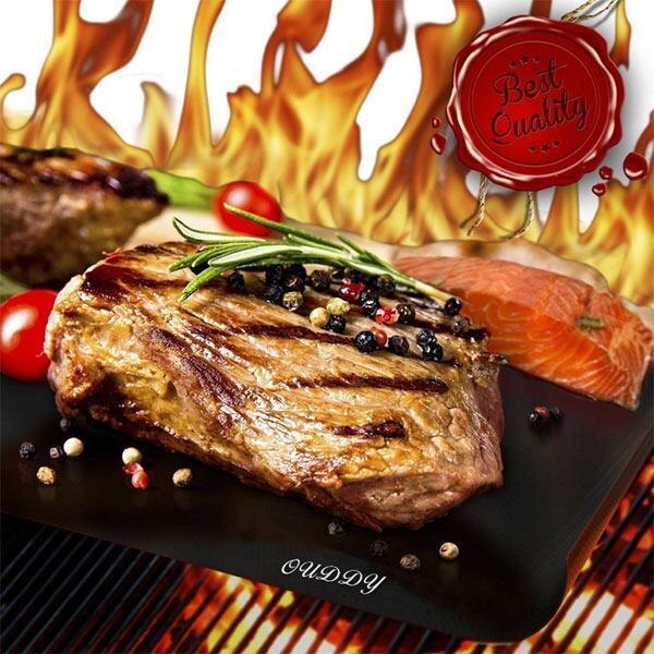 High Temperature Resistant Barbecue Mat BBQ High Temperature Resistant Barbecue Mat Reusable Teflon Cooking Plate