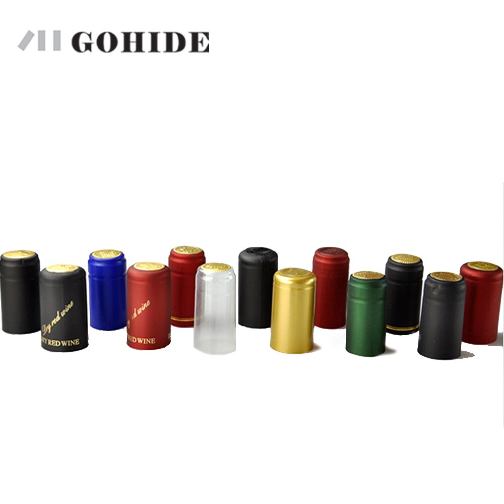 GUHD 50pcs/lot Wine Bottle Cap Thermal Heat Shrinkable Heat shrinkable Cap Wine brewed PVC Heat Shrinkable Packaging Materials