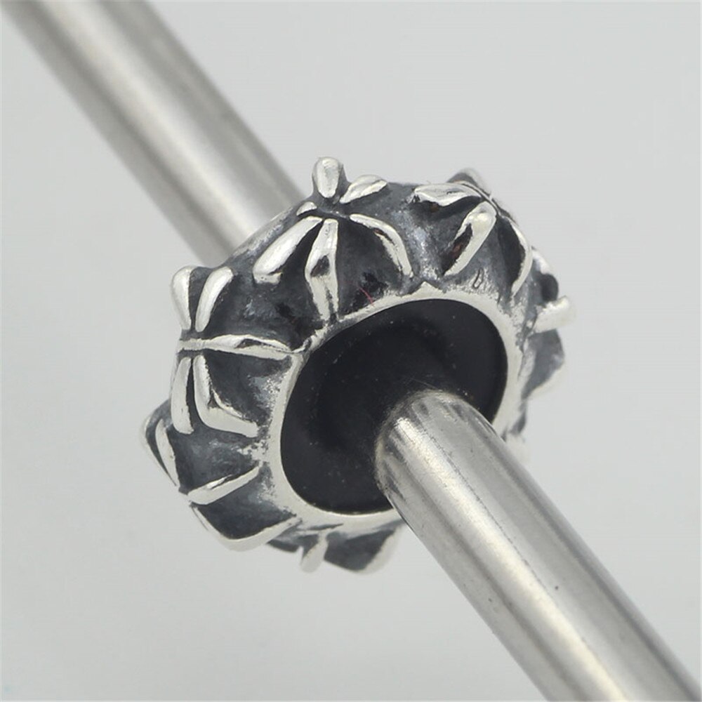 Authentic 925 Sterling Silver Spacer Stopper Heart Flower Bead Charm Fit European Style 3mm Bracelet Jewelry