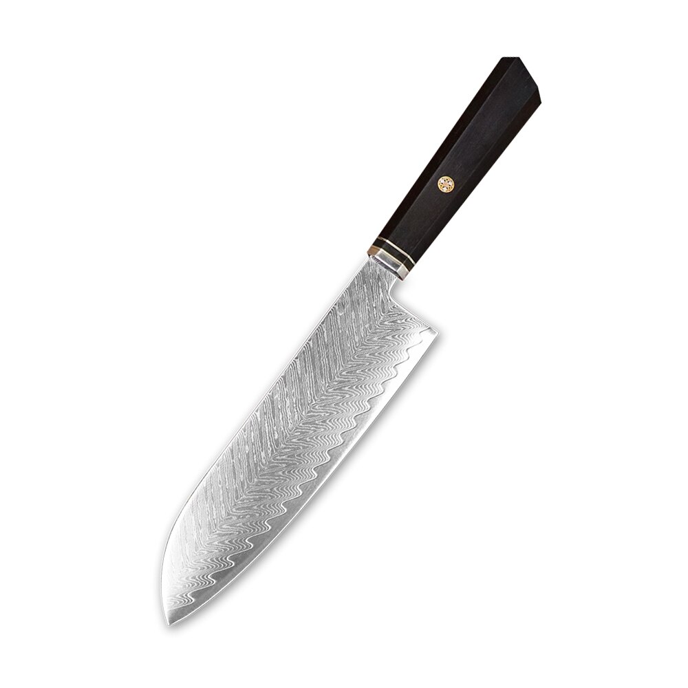 Sharp DIY chef Santoku knife blank VG10 Damascus steel blade material semi-finished knife embryo Japanese style Meat cleaver: D