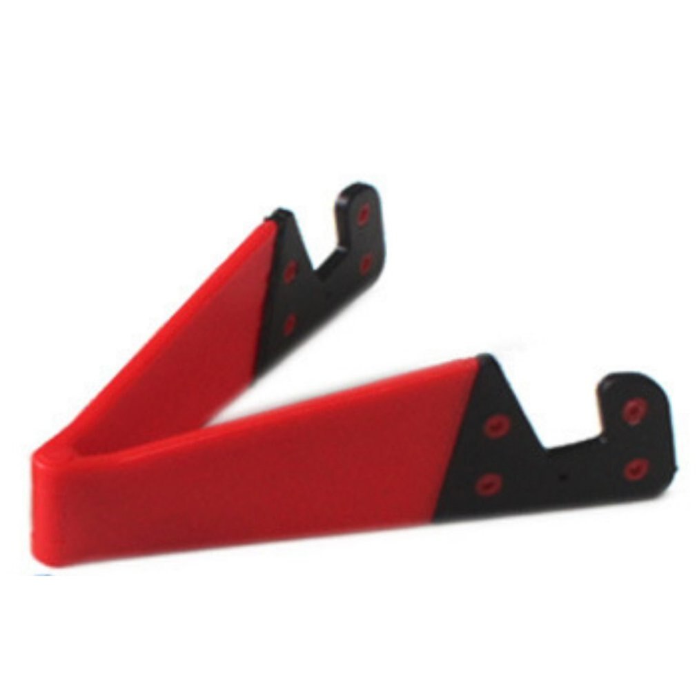 Low price Universal Desktop Folding V-shaped Mobile Phone Stand Colored V-shaped Lazy Stand Base: Red
