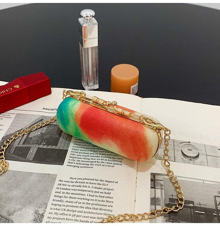 Mini Lippenstift Halfter Schulter Tasche mit Spiegel Faux Leder Frauen Abnehmbare Kette Reise Crossbody Geldbörse machen-hoch Lagerung Handtasche: MULTI