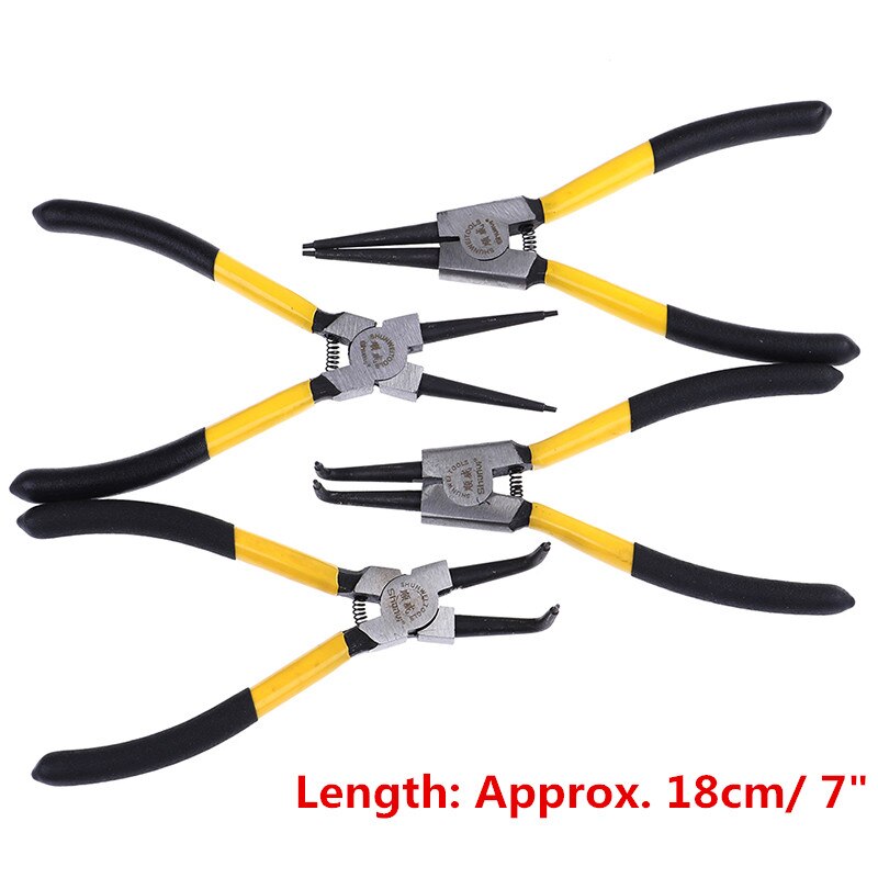 1pc 1m/ 7" snap rings puller Snap Ring Pliers Set Curved Straight Tip Circlip Combination Retaining Clip Mechanical Tools