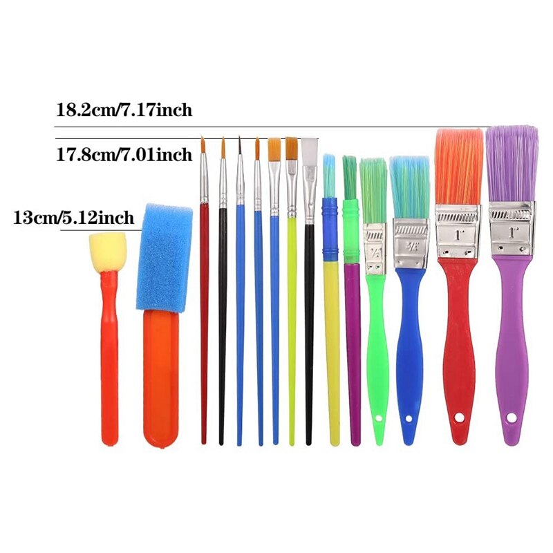 15PCS Pinsel Set Bunte Künstler Malerei Pinsel Kinder DIY Pinsel für Aquarell Zeichnen Malerei Werkzeuge