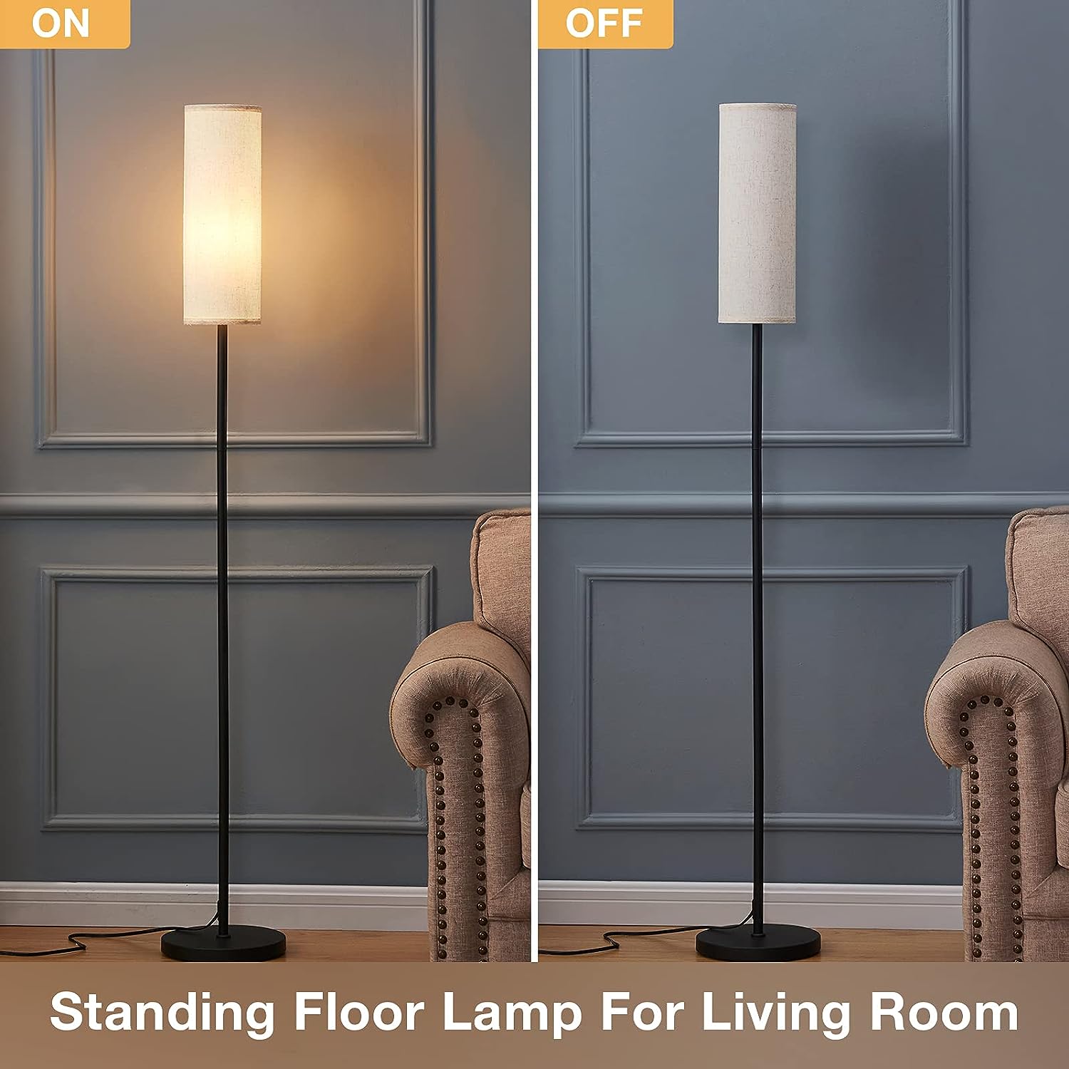 Gulvlampe til stue moderne stående lamper med lampeskjerm lampe med fotbryter til stue soverom barnerom kontor
