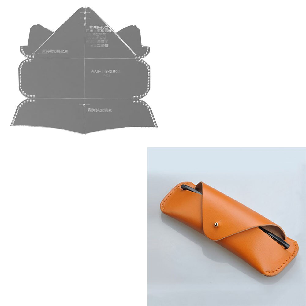 Spectacle Case Sewing Pattern Acrylic Leather Template DIY Handmade Leathercrafts Tool