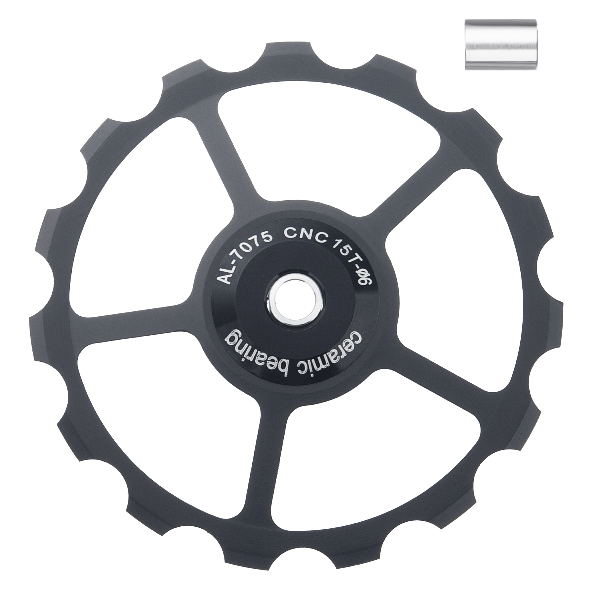 SENSAH MTB desviador trasero de bicicleta rueda Jockey polea de rodamiento de cerámica AL7075 CNC rodillo guía de bicicleta de carretera 11/12/13/14/15T: Verde claro