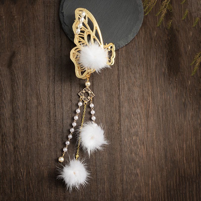 Vintage-schmetterlings-haarspange aus metall, chinesischer hanfu-haarschmuck für damen